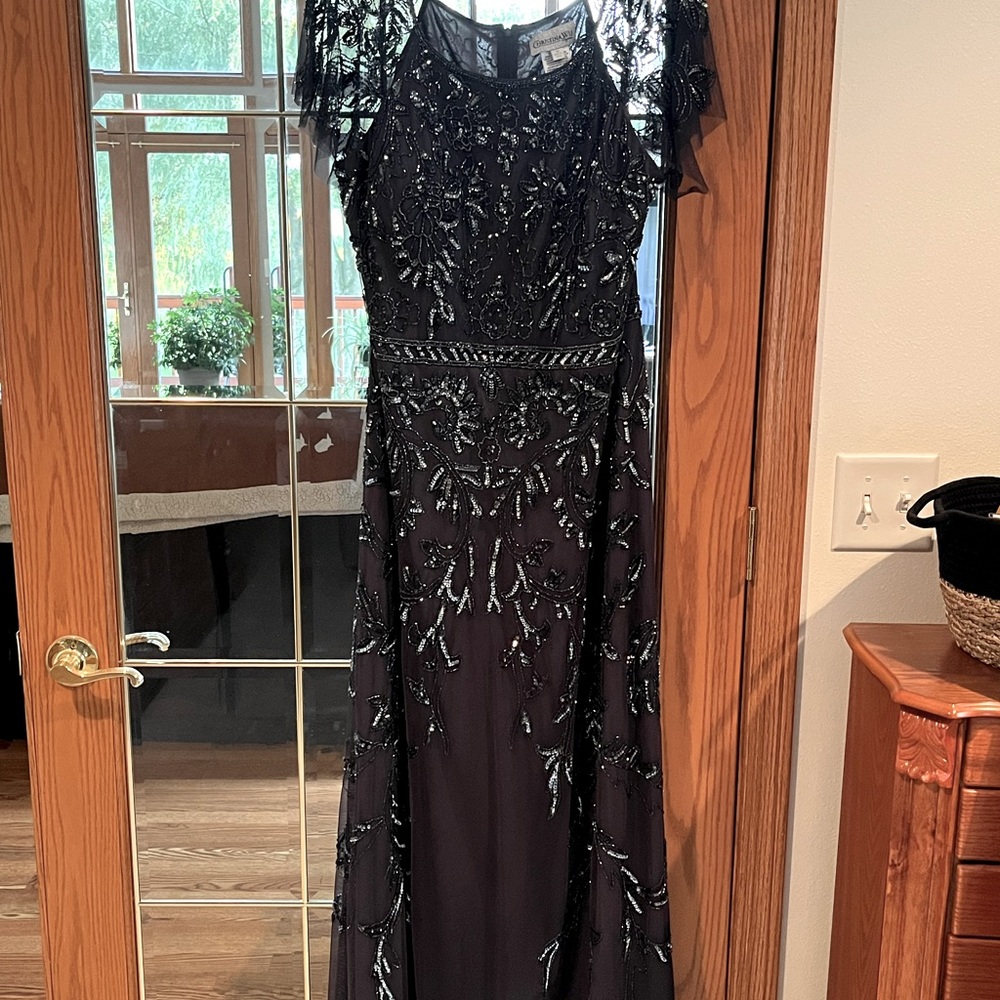 Christina Wu Elegance beaded Mother of the Bride/Groom gown, Gunmetal, size 20.